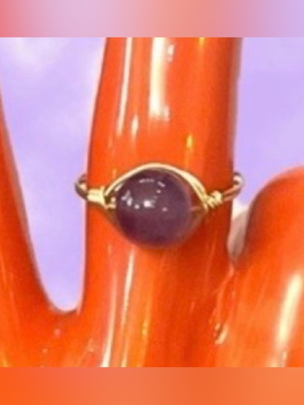 Amethyst & Gold-Tone Ring 
Size 8